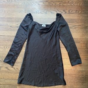 Princely polly black mini dress